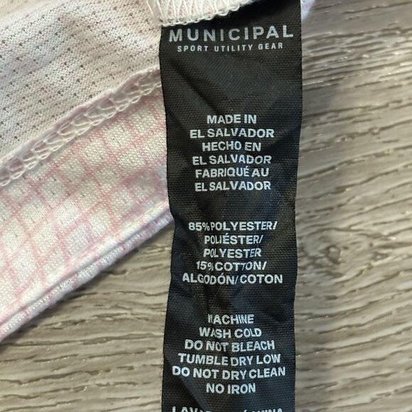 Municipal Golf Polo Shirt Mens XL Waste Management Open PGA Preppy Pink Athletic - Picture 8 of 9